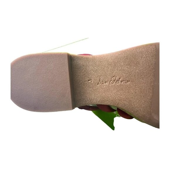 Sam Edelman Womens Red Satin Strappy Open Toe Cork Wedge Sandals Sz 10 M New - Picture 7 of 15